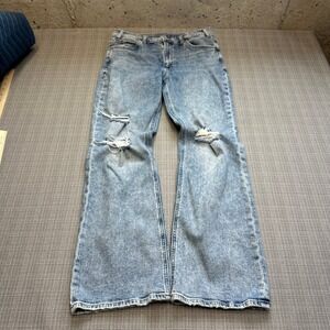 GAP 90s Loose Flare Mid Rise Jeans Womens 8 / 29 Acid Wash Distressed Denim‎